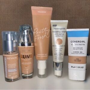 5 Pc Light-Med Healthy Skin Foundations Tinted Moisturizers | SPF20, Retinol, HA